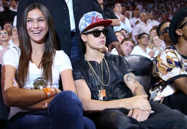 Indiana Pacers v Miami Heat - Game Seven justin bieber sunglasses at basketball game