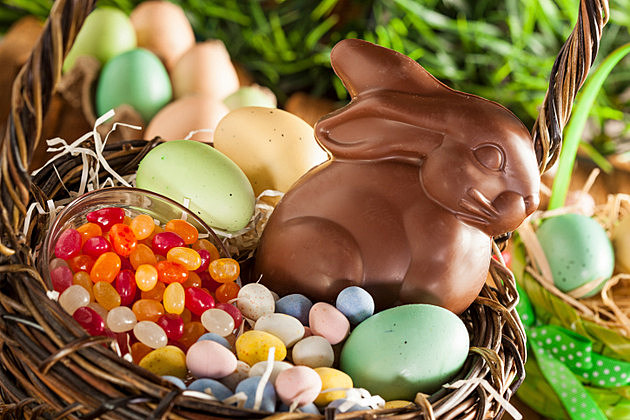 Chocolate Easter Bunny in a Basket