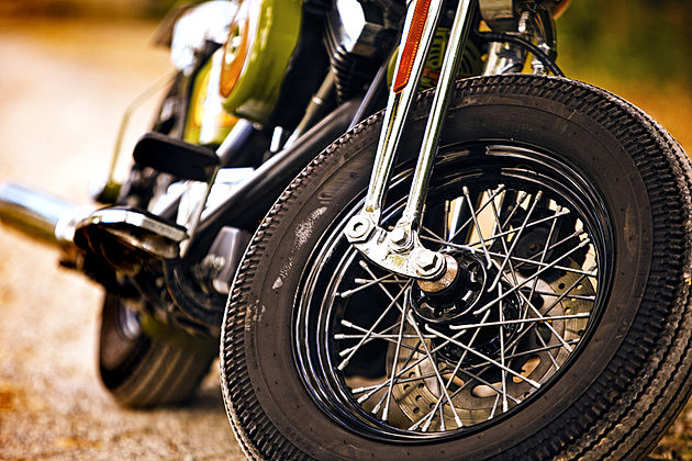 Vintage motorcycle front view